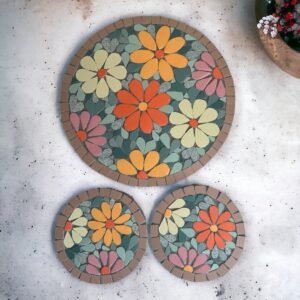 Spring Flowers Mosaic - Coaster Set
